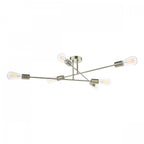 Neve Industrial 6 Light Flush Ceiling Light In Antique Brass Finish NEV6475