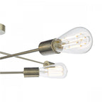 Neve Industrial 6 Light Flush Ceiling Light In Antique Brass Finish NEV6475