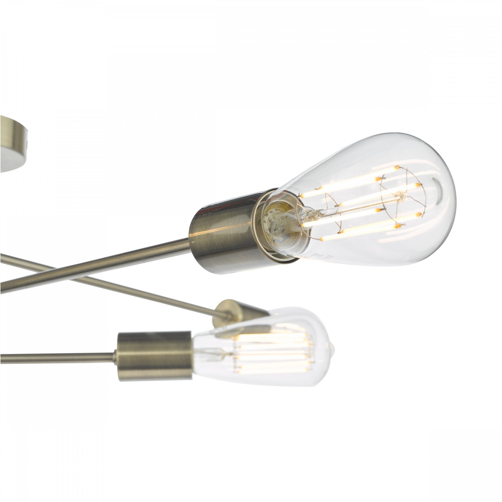 Neve Industrial 6 Light Flush Ceiling Light In Antique Brass Finish NEV6475