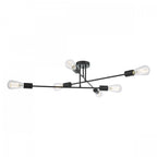 Neve Industrial 6 Light Flush Ceiling Light In Black Finish NEV6422