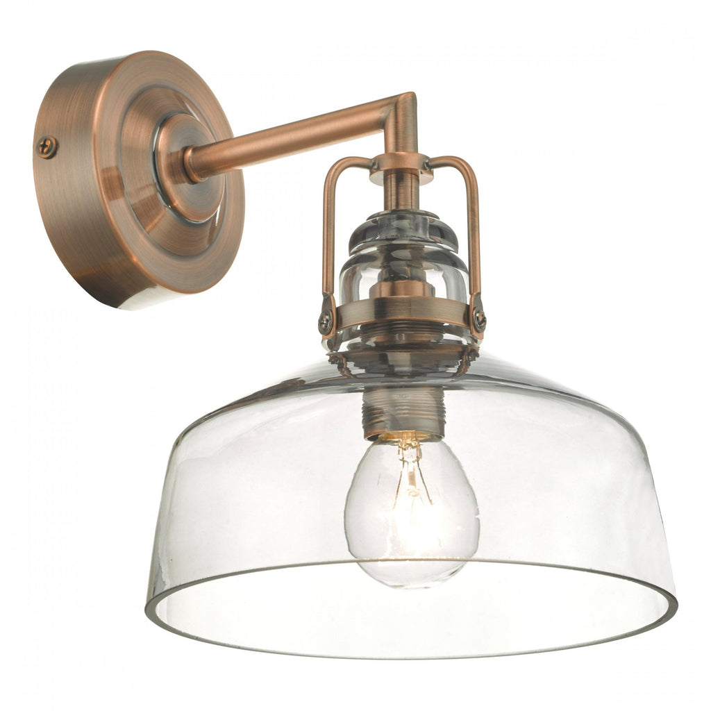 Miles Wall Light In Antique Copper Finish With Smoked Glass MIL0764