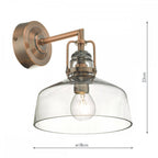 Miles Wall Light In Antique Copper Finish With Smoked Glass MIL0764