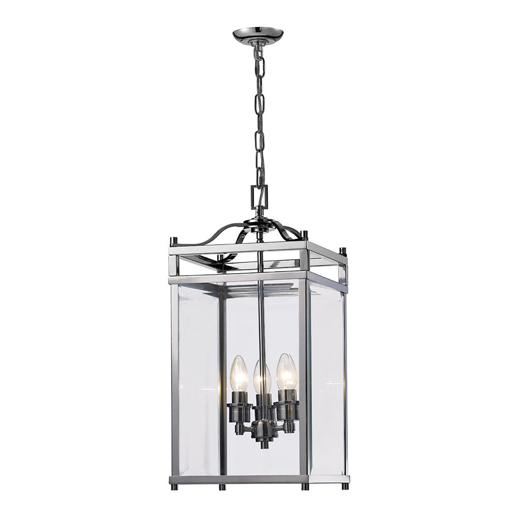 IL31102 Aston 3 Light Chrome Ceiling Lantern