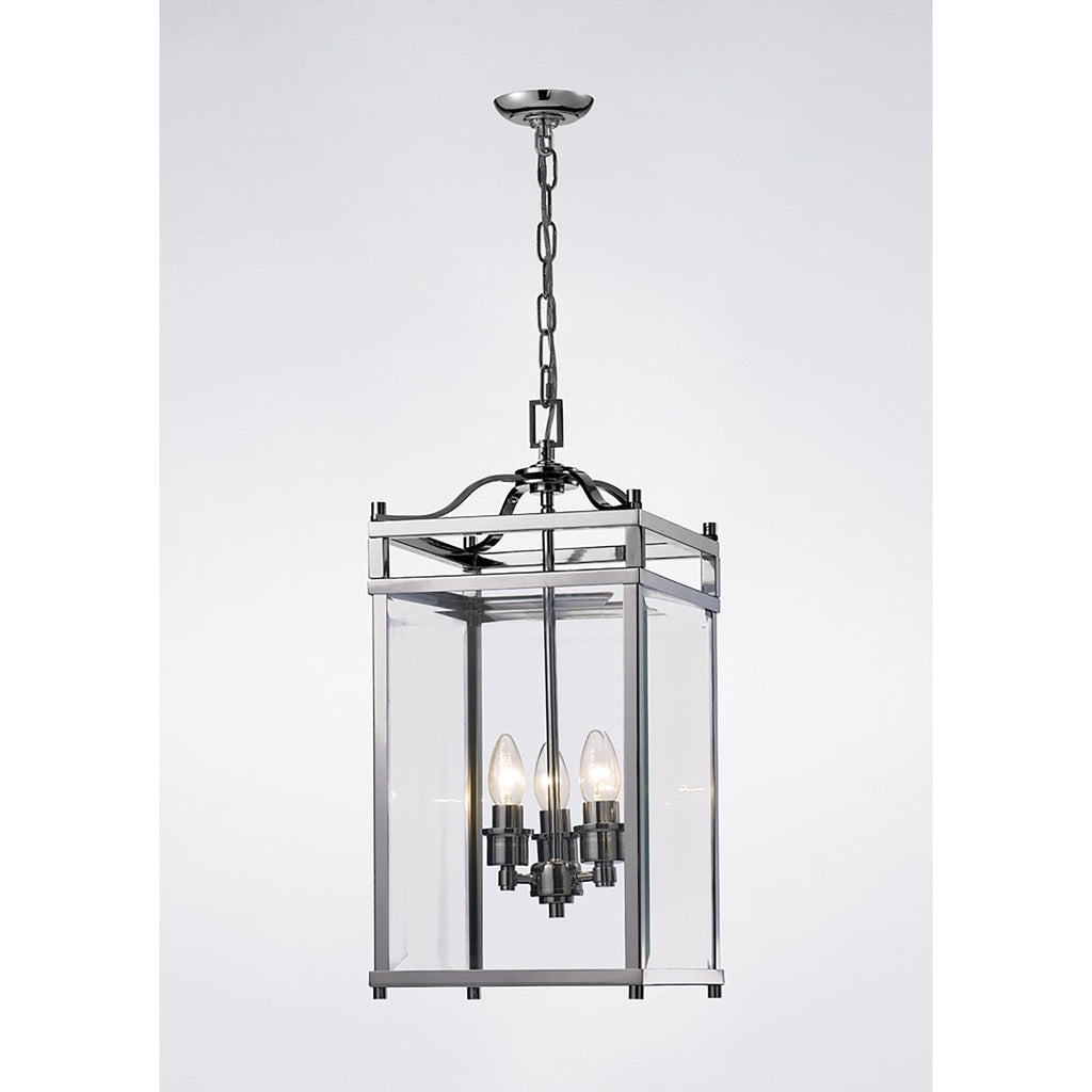 IL31102 Aston 3 Light Chrome Ceiling Lantern