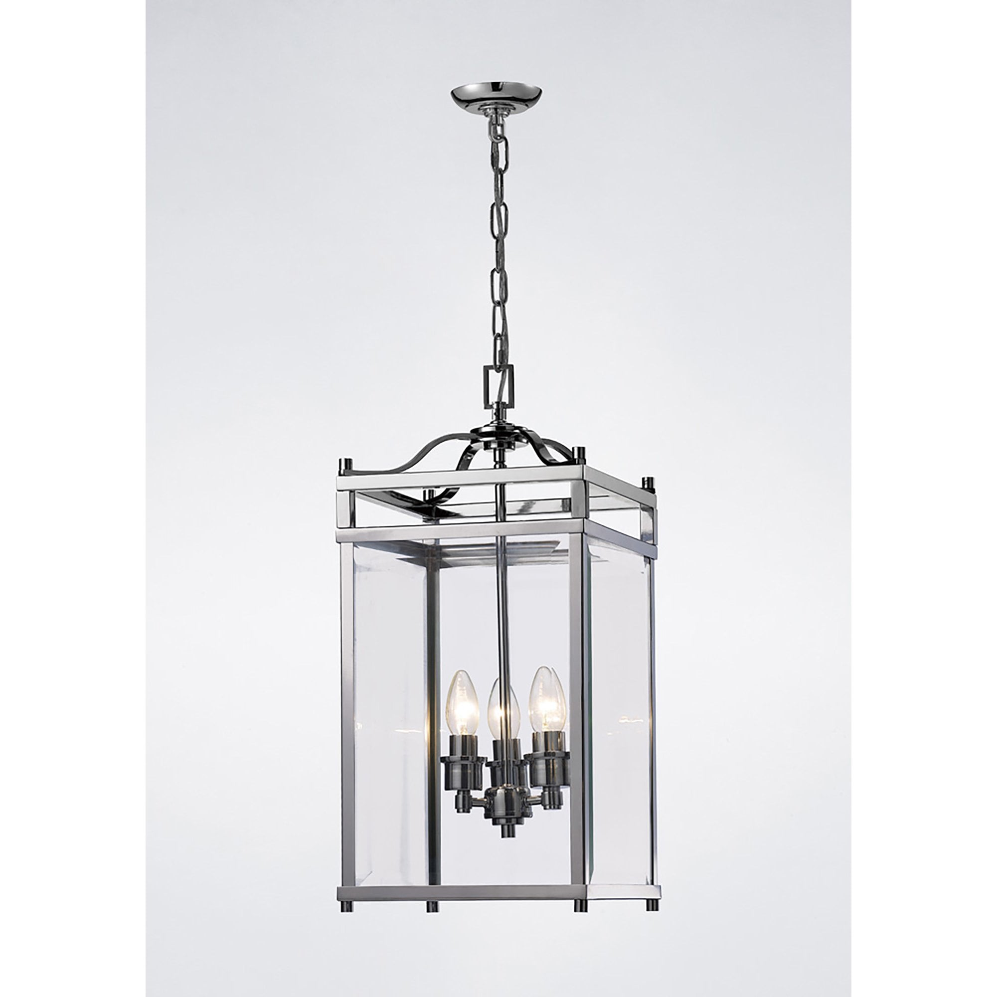 IL31102 Aston 3 Light Chrome Ceiling Lantern