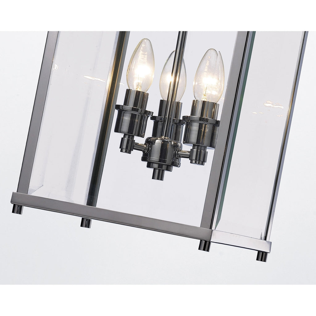 IL31102 Aston 3 Light Chrome Ceiling Lantern