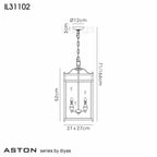 IL31102 Aston 3 Light Chrome Ceiling Lantern