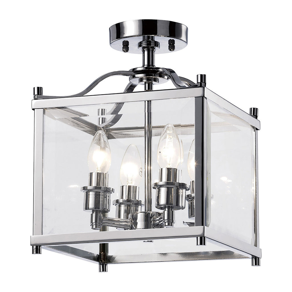 IL31101 Aston 4 Light Chrome Ceiling Lantern