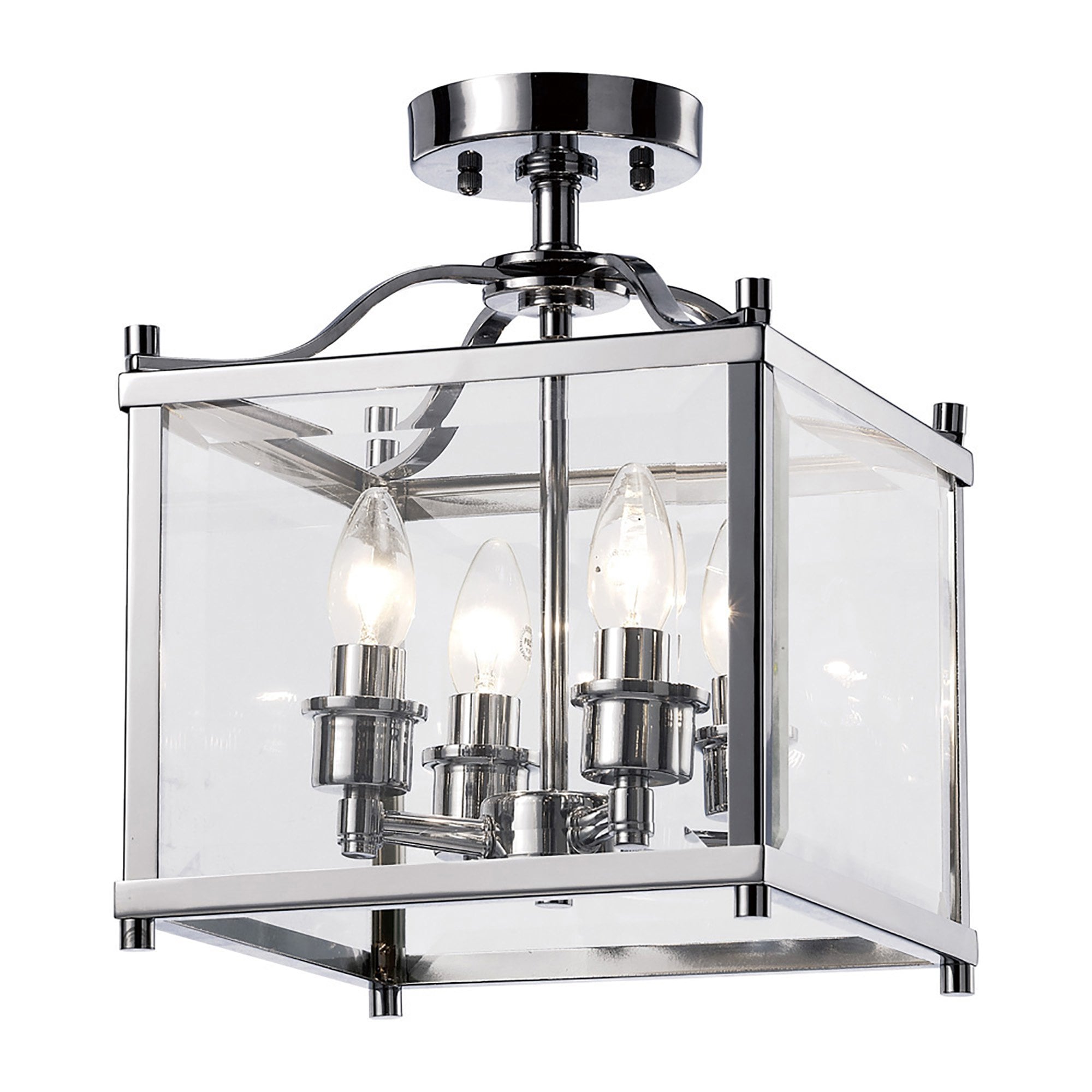 IL31101 Aston 4 Light Chrome Ceiling Lantern