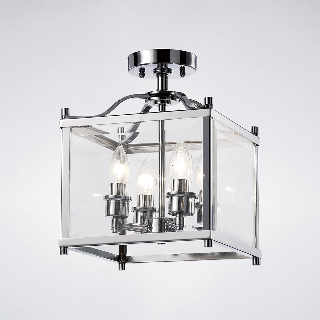 IL31101 Aston 4 Light Chrome Ceiling Lantern