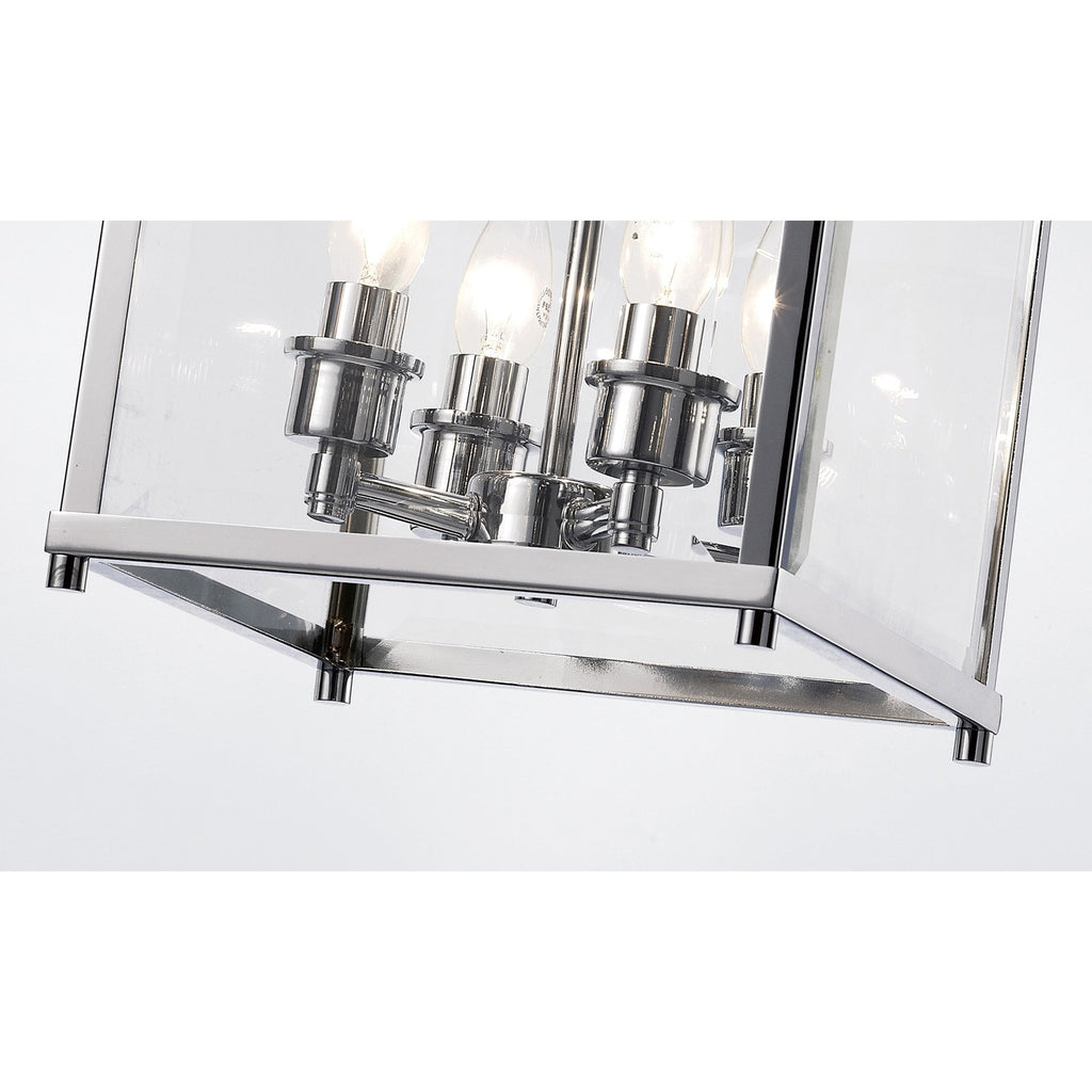 IL31101 Aston 4 Light Chrome Ceiling Lantern