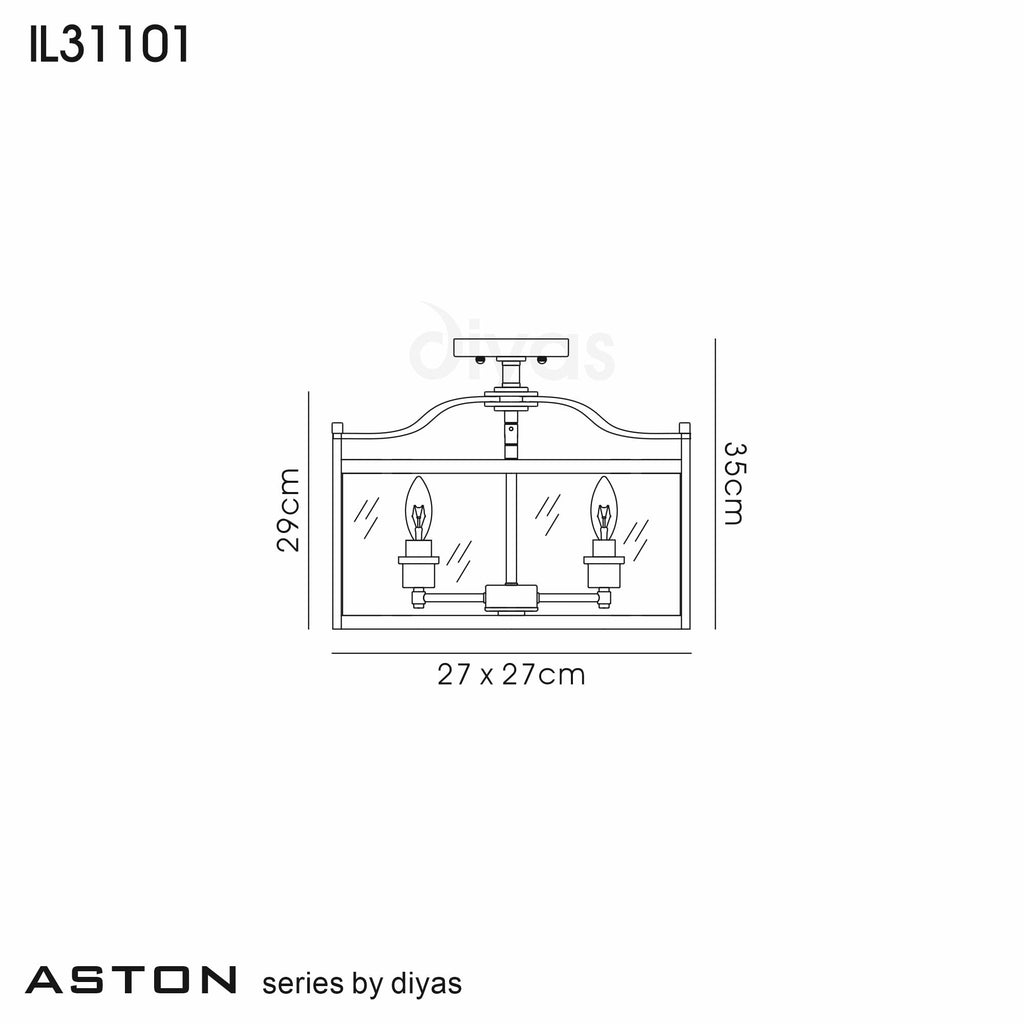 IL31101 Aston 4 Light Chrome Ceiling Lantern