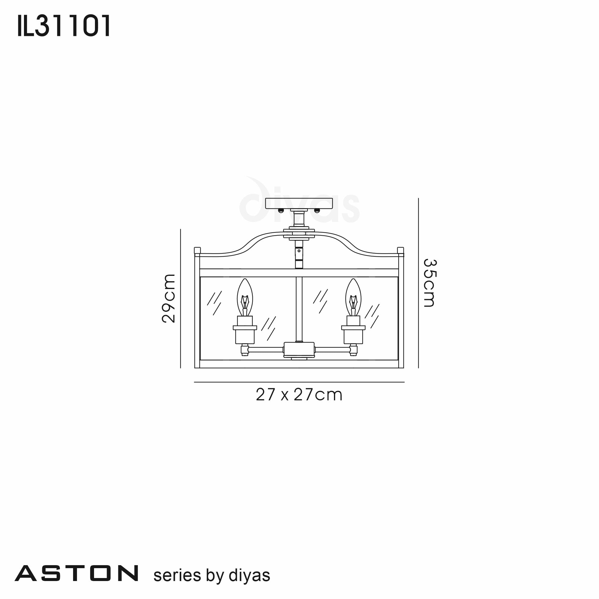 IL31101 Aston 4 Light Chrome Ceiling Lantern