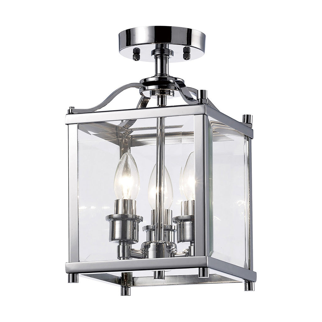 IL31100 Aston 3 Light Chrome Ceiling Lantern
