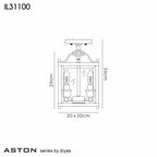 IL31100 Aston 3 Light Chrome Ceiling Lantern