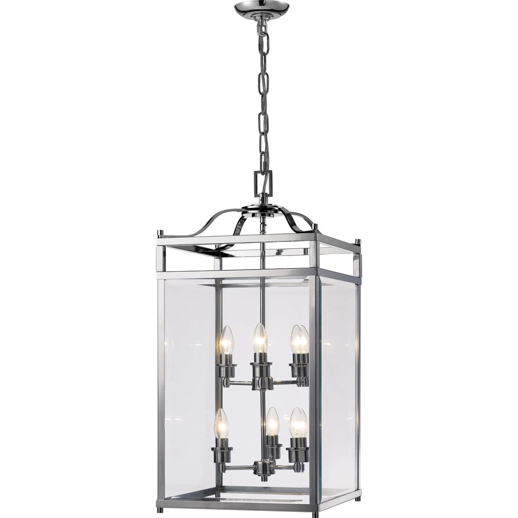IL31104 Aston 6 Light Chrome Ceiling Lantern