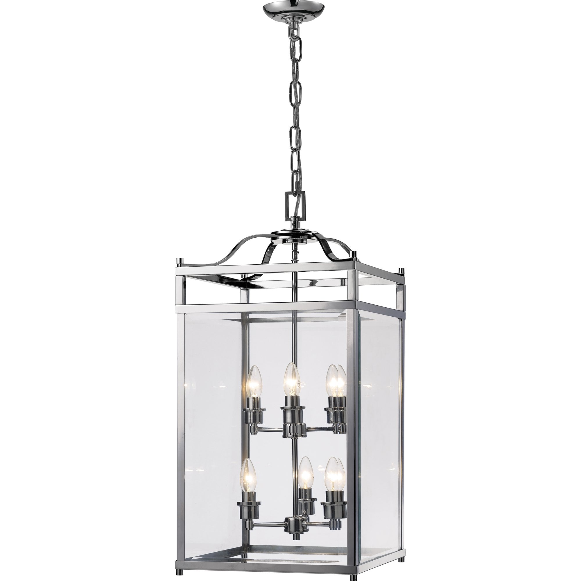IL31104 Aston 6 Light Chrome Ceiling Lantern