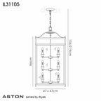 IL31105 Aston 12 Light Chrome Ceiling Lantern