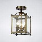 IL31110 Aston 3 Light Antique Brass Ceiling Lantern