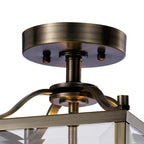 IL31110 Aston 3 Light Antique Brass Ceiling Lantern