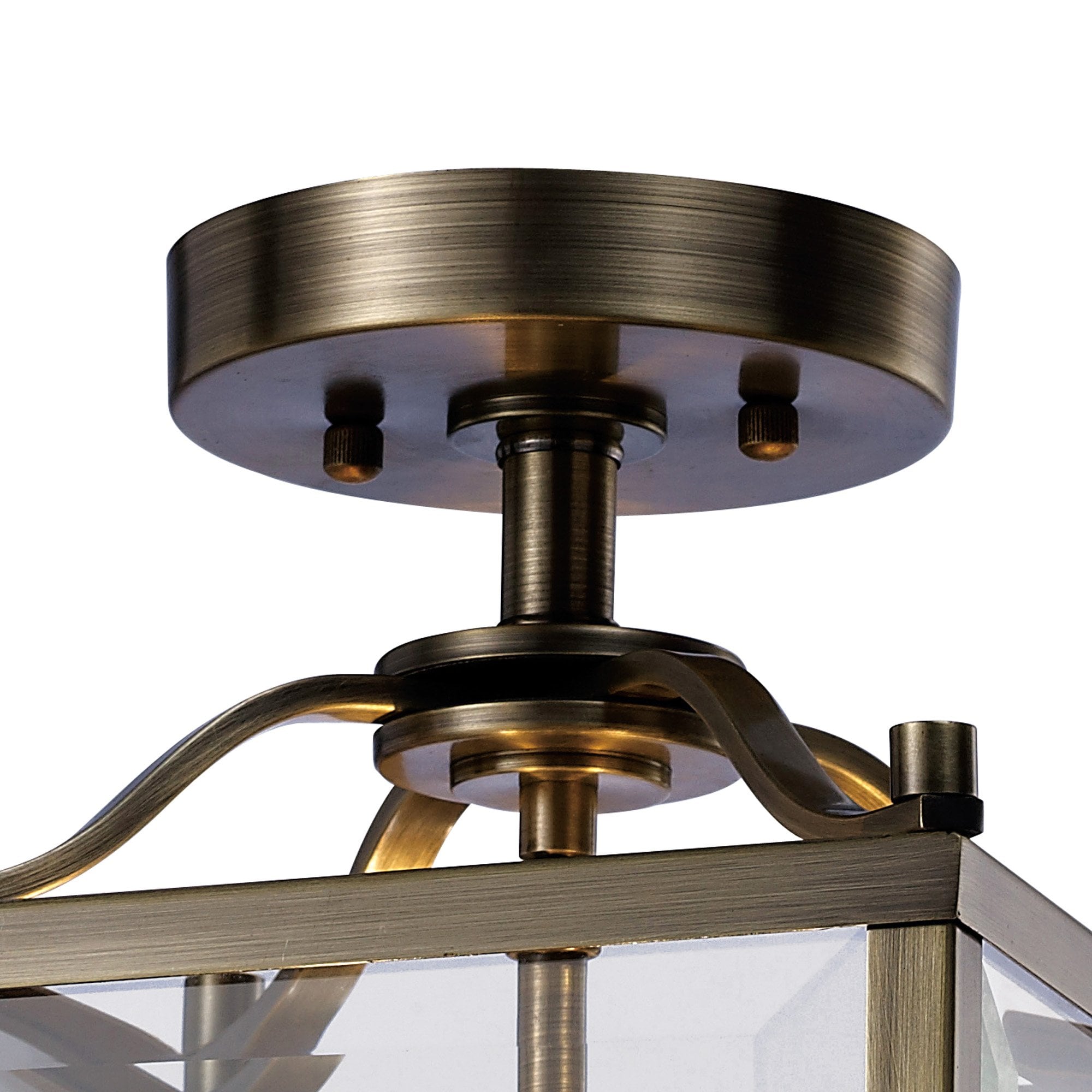 IL31110 Aston 3 Light Antique Brass Ceiling Lantern