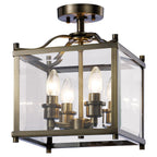 IL31111 Aston 4 Light Antique Brass Ceiling Lantern