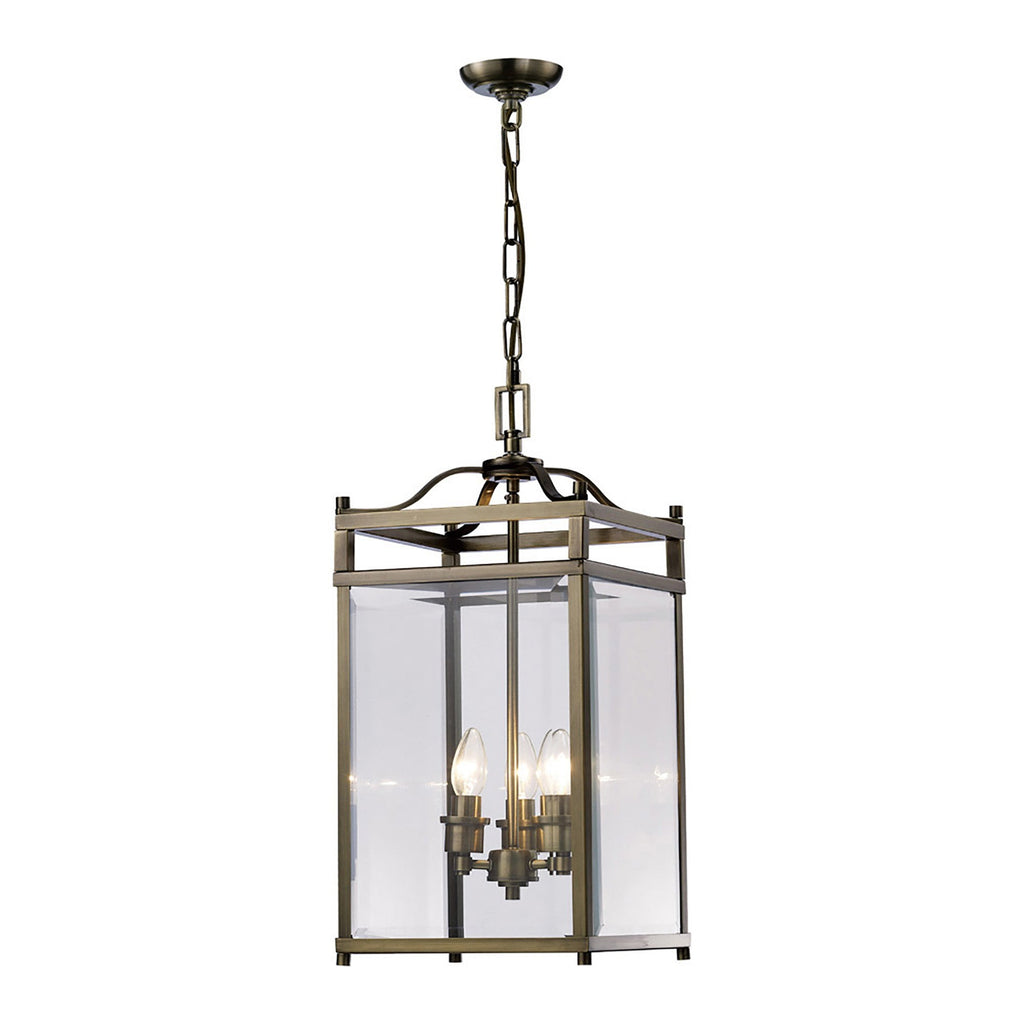 IL31112 Aston 3 Light Antique Brass Ceiling Lantern