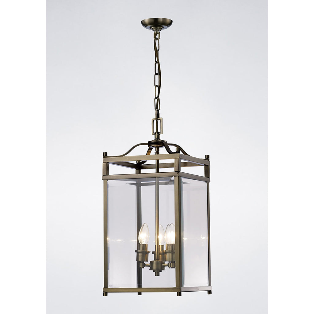 IL31112 Aston 3 Light Antique Brass Ceiling Lantern