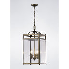 IL31112 Aston 3 Light Antique Brass Ceiling Lantern