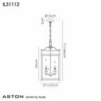 IL31112 Aston 3 Light Antique Brass Ceiling Lantern
