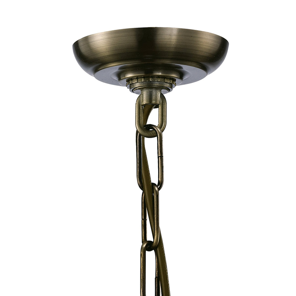 IL31114 Aston 6 Light Antique Brass Ceiling Lantern