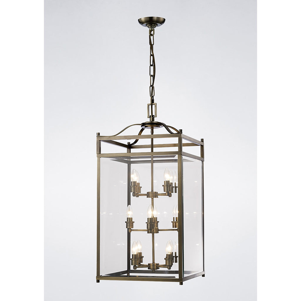 IL31115 Aston 12  Light Antique Brass Ceiling Lantern