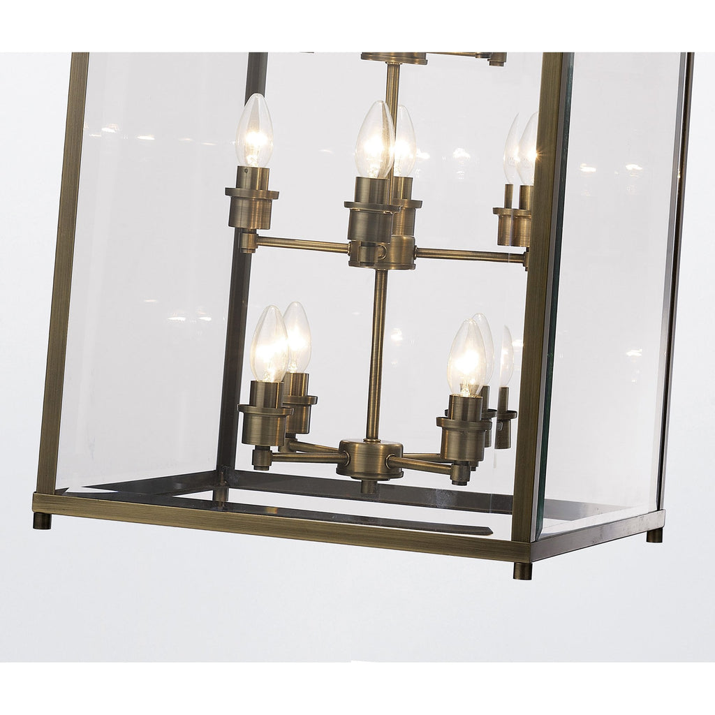 IL31115 Aston 12  Light Antique Brass Ceiling Lantern