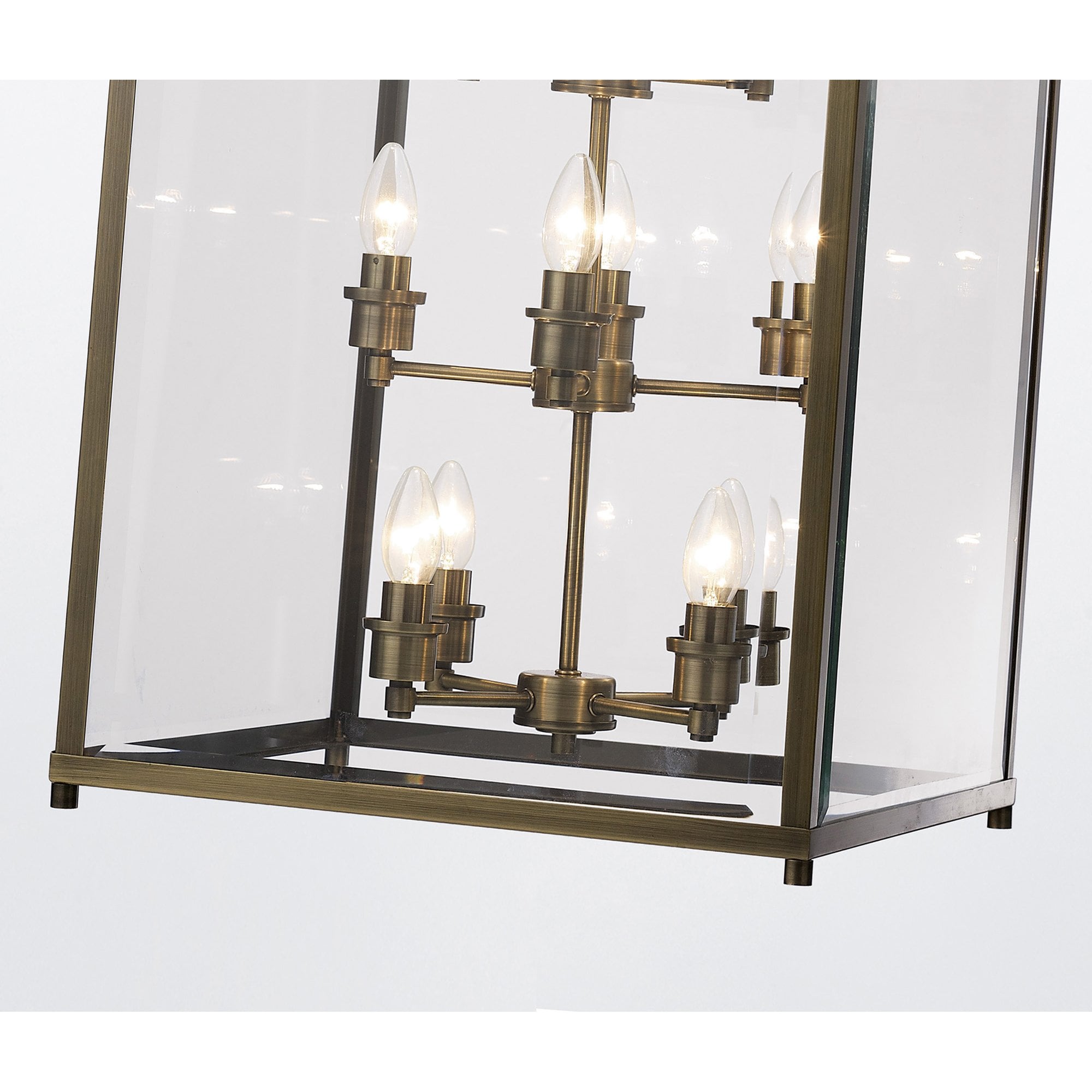 IL31115 Aston 12  Light Antique Brass Ceiling Lantern