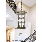 IL31115 Aston 12  Light Antique Brass Ceiling Lantern
