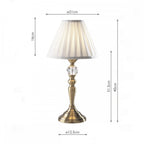 Beau Classic Touch Table Lamp In Antique Brass Finish With White Faux Silk Shade BEA4075