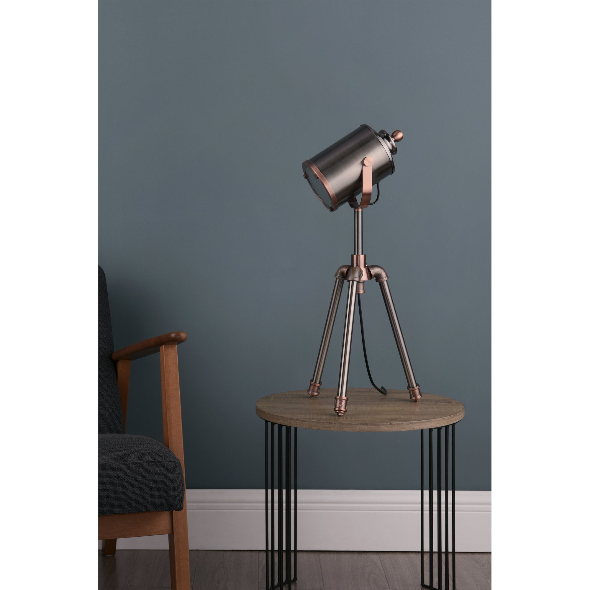 Jake Table Lamp In Antique Silver And Copper Finish JAK4021
