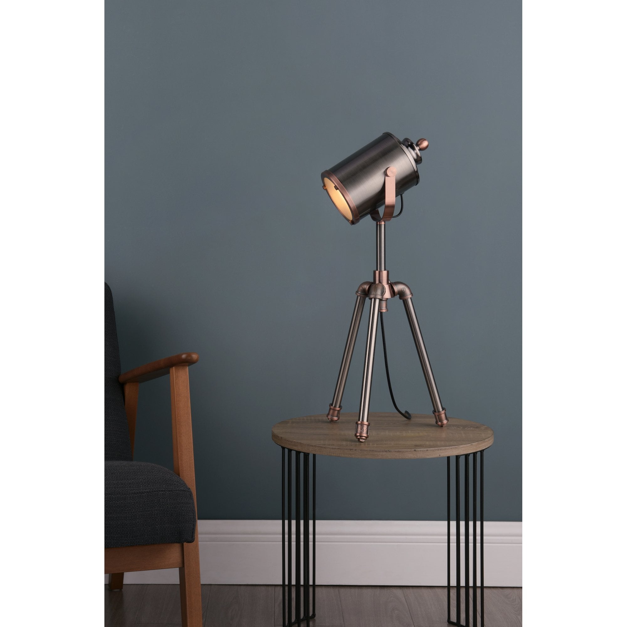 Jake Table Lamp In Antique Silver And Copper Finish JAK4021
