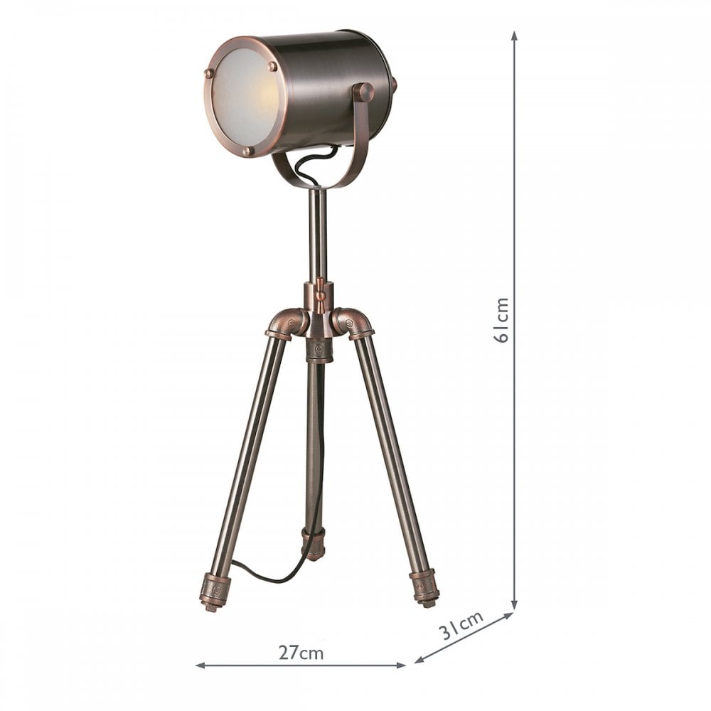 Jake Table Lamp In Antique Silver And Copper Finish JAK4021