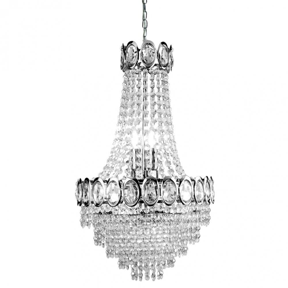 Louis Philipe Crystal Chandelier in Chrome Finish 1611-6CC