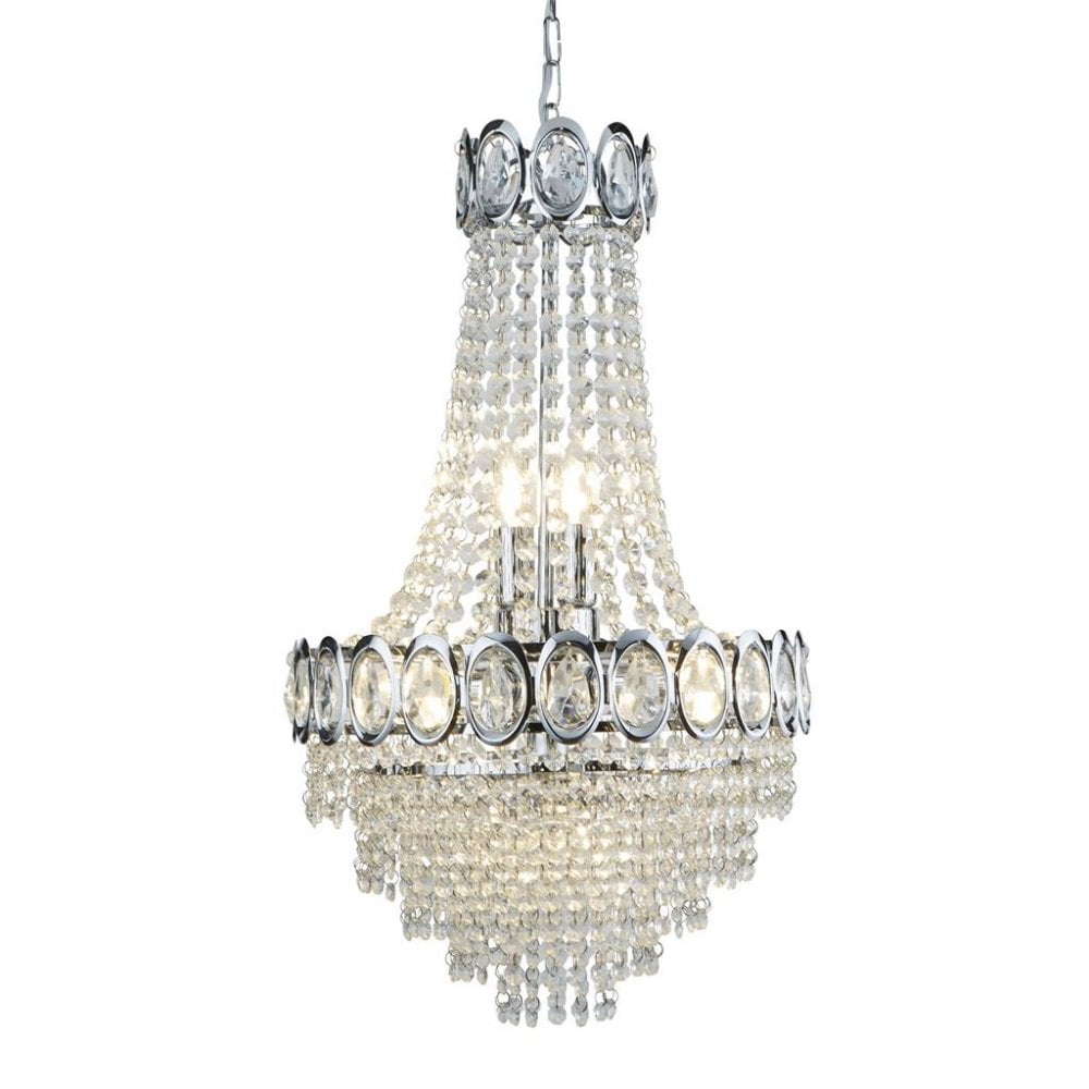 Louis Philipe Crystal Chandelier in Chrome Finish 1611-6CC