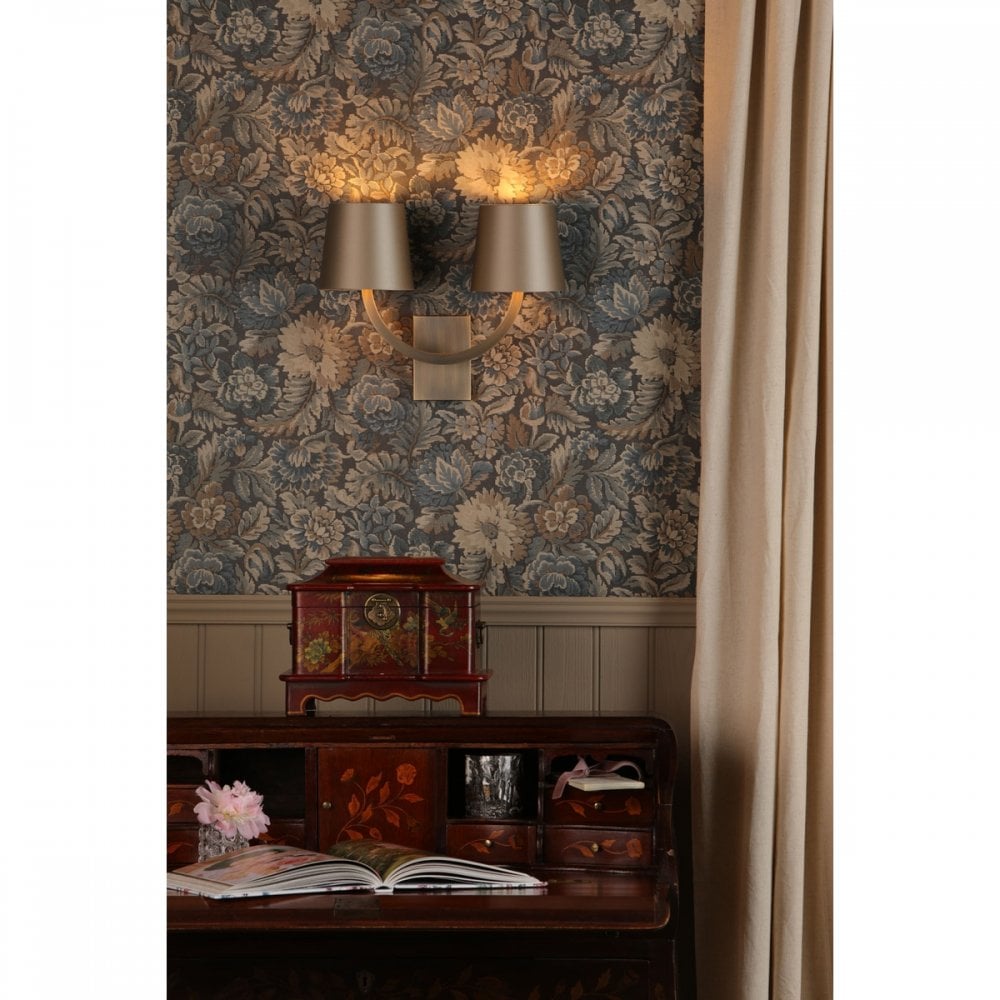 Earl 2 Light Wall Light Fitting Only In Antique Brass Finish EAR8875