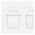 Richmond Half Wall Black Outdoor Lantern with Glass Panels 1340013