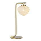 Contemporary Table Lamp in Satin Brass With Confetti Glass