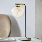 Contemporary Table Lamp in Satin Brass With Confetti Glass