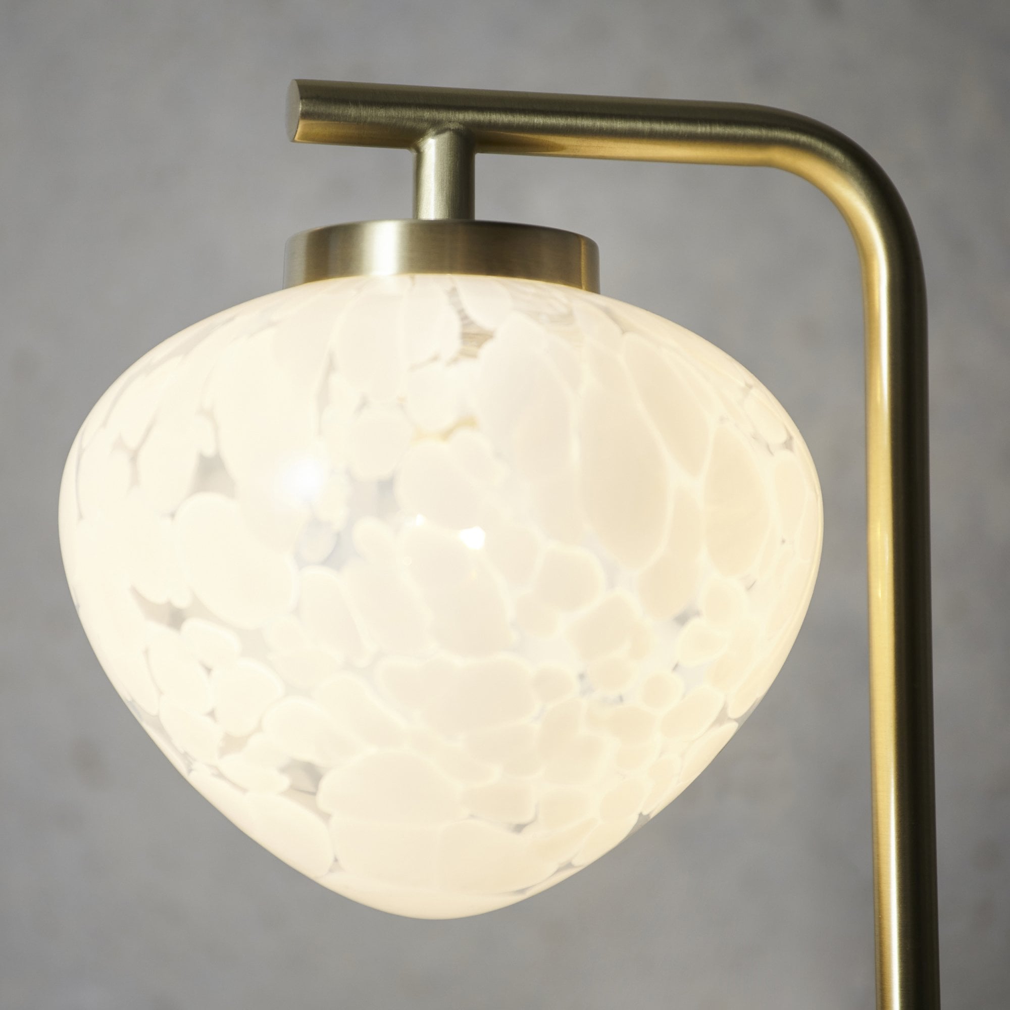 Contemporary Table Lamp in Satin Brass With Confetti Glass