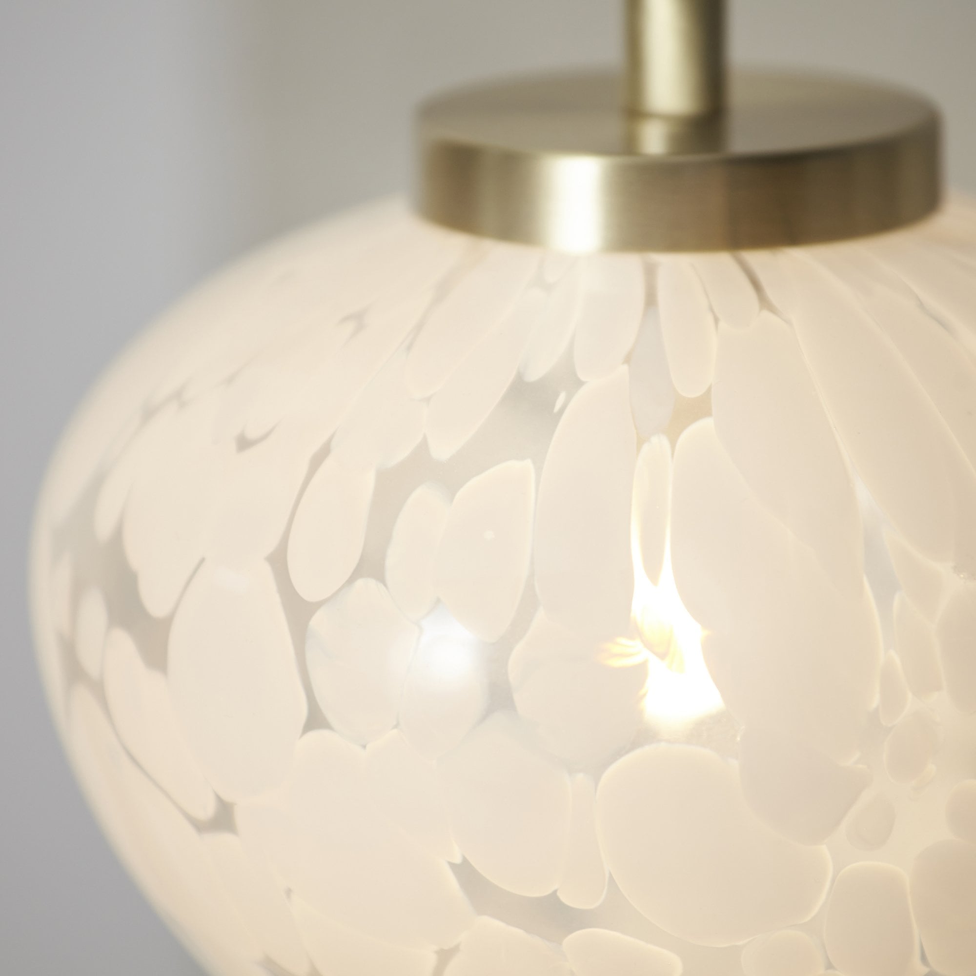 Contemporary Table Lamp in Satin Brass With Confetti Glass