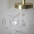 Contemporary Table Lamp in Satin Brass With Confetti Glass