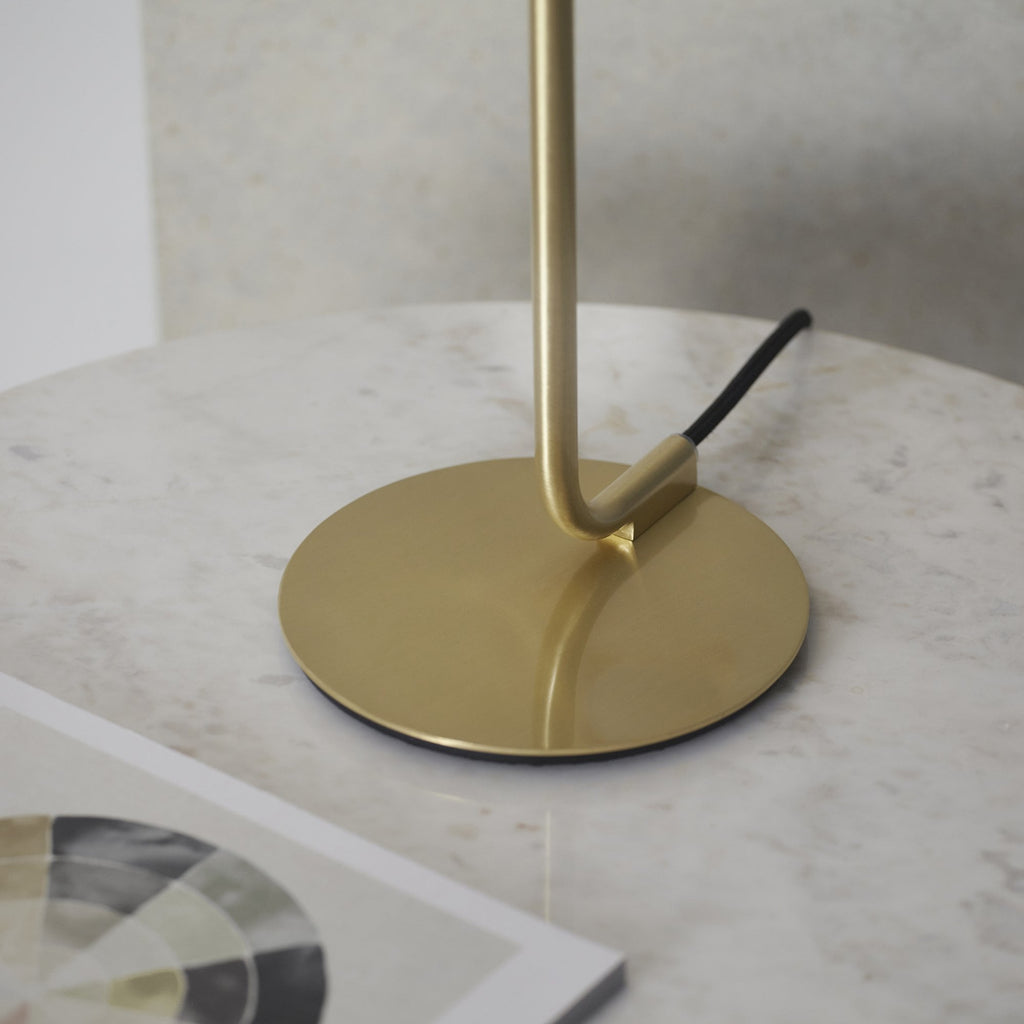 Contemporary Table Lamp in Satin Brass With Confetti Glass