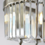 Elegant 3 Light Semi Flush Light In Antique Brass With Clear Cut Crystal Glass